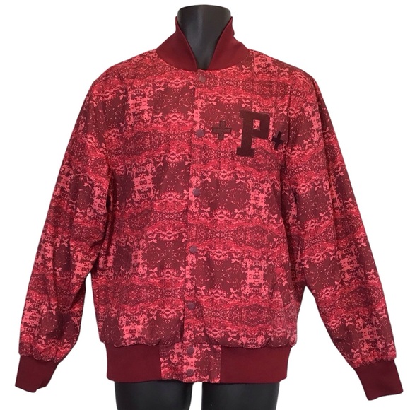Pink Dolphin Mens Retro Lettermans Jacket Size L Varsity Bomber Streetwear Camo - Picture 13 of 13